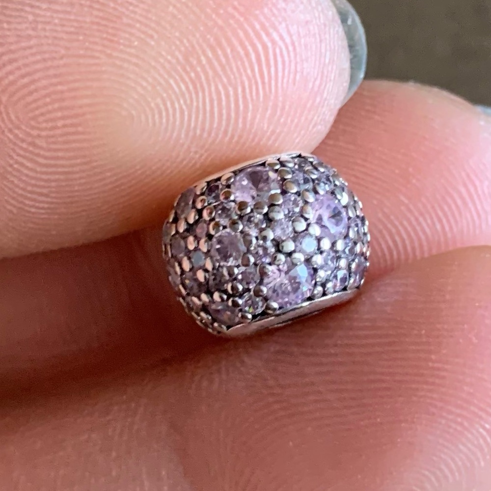 NWOT Pink Pave Ball Charm Sterling Silver 925